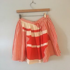 Twinke By Wenlan silk orange and cream skirt